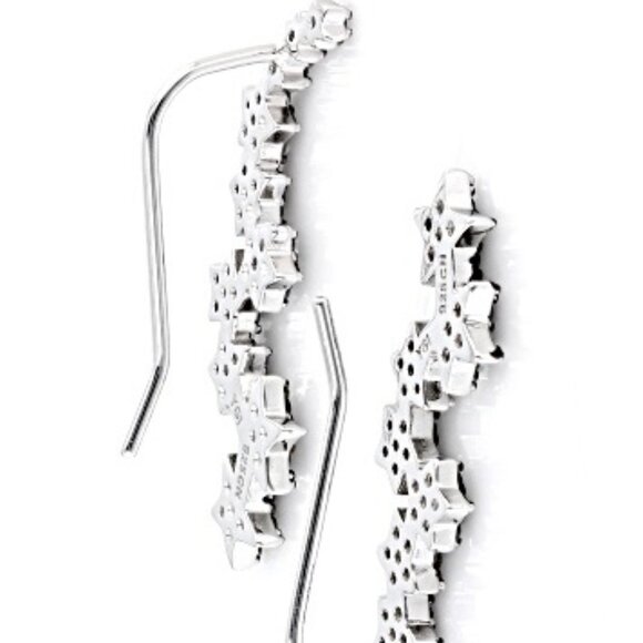 .59ctw. Black Spinel Shooting Star Climber Earrings, .925 Sterling - Picture 4 of 7